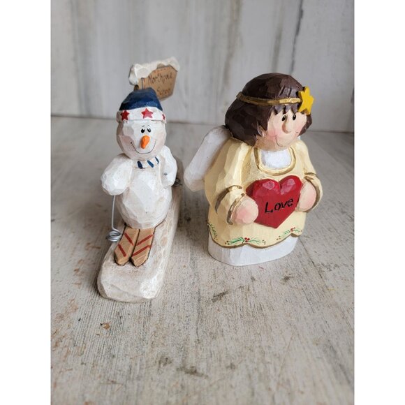 Cannon falls Eddie Walker Angel cherub snowman ski Xmas set - Picture 3 of 4